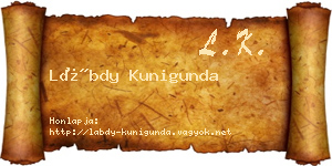 Lábdy Kunigunda névjegykártya